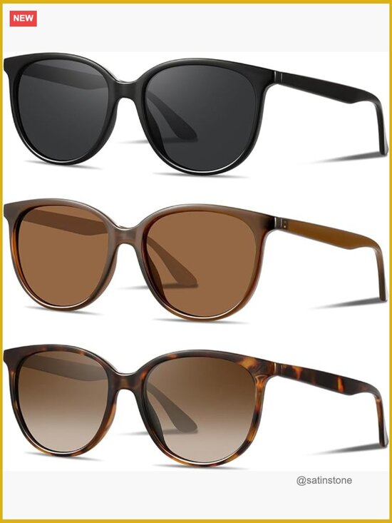 Retro Polarized Sunglasses UV400 Protection Unisex Adult 3 Pack with Case main image 7